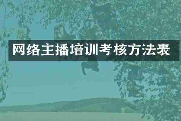 网络主播培训考核方法表