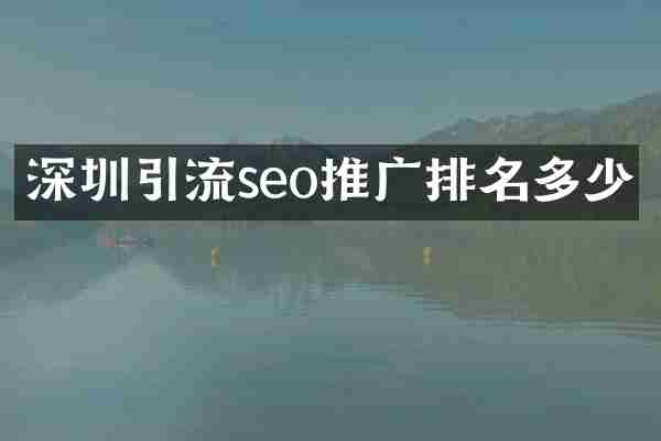 深圳引流seo推广排名多少
