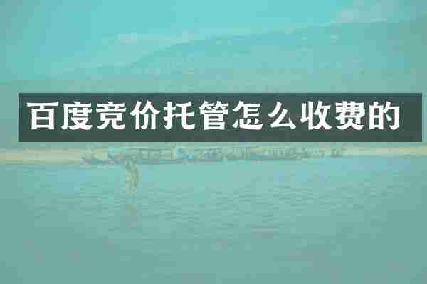 百度竞价托管怎么收费的