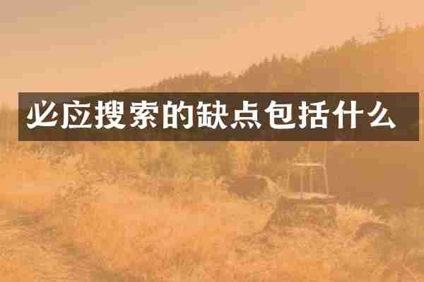 必应搜索的缺点包括什么