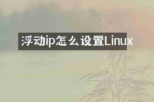 浮动ip怎么设置Linux