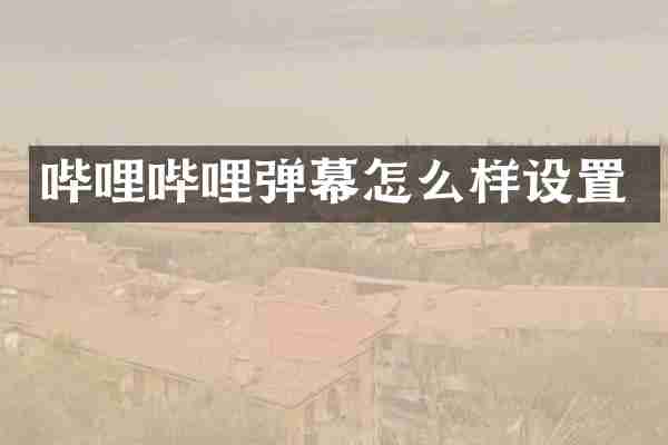 哔哩哔哩弹幕怎么样设置