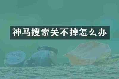 神马搜索关不掉怎么办