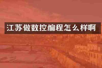 江苏做数控编程怎么样啊