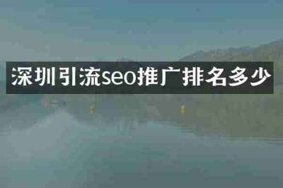 深圳引流seo推广排名多少