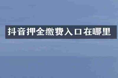 抖音押金缴费入口在哪里