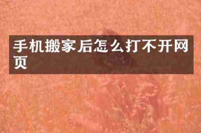 手机搬家后怎么打不开网页