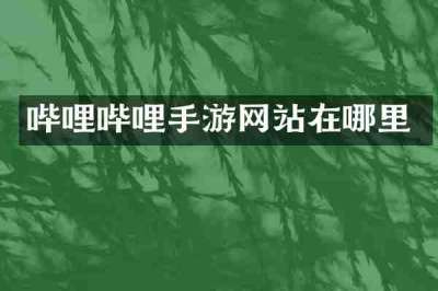 哔哩哔哩手游网站在哪里