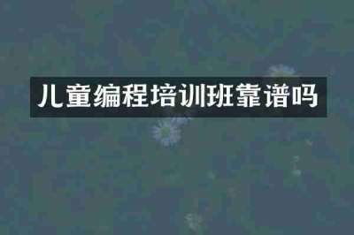 儿童编程培训班靠谱吗