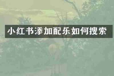 小红书添加配乐如何搜索