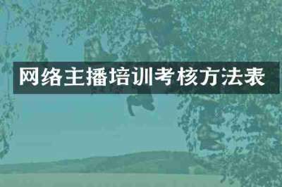 网络主播培训考核方法表