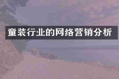 童装行业的网络营销分析