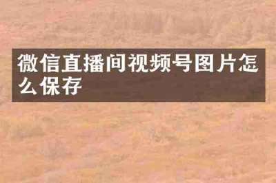 微信直播间视频号图片怎么保存