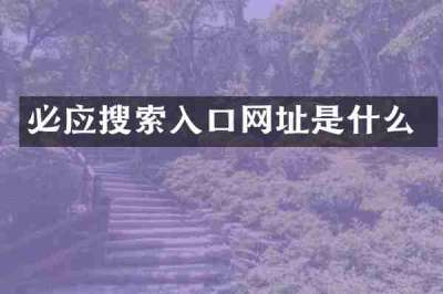 必应搜索入口网址是什么
