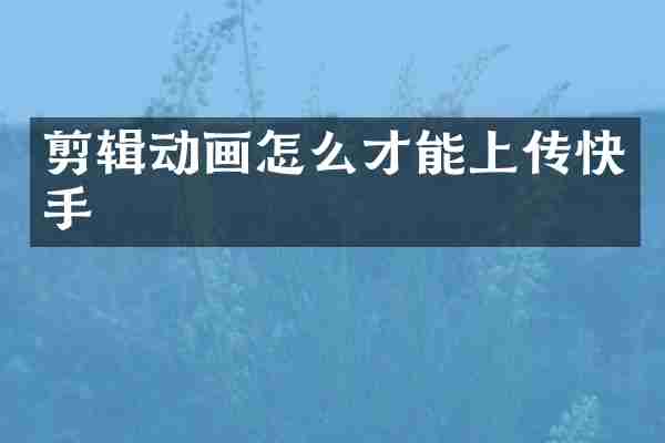 剪辑动画怎么才能上传快手