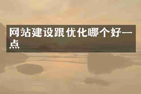 网站建设跟优化哪个好一点