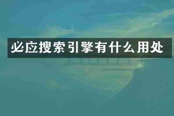 必应搜索引擎有什么用处