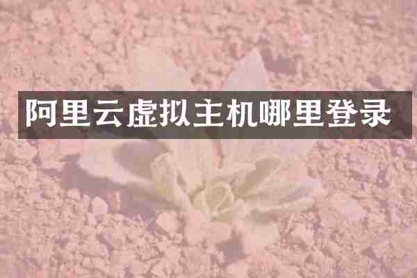 阿里云虚拟主机哪里登录