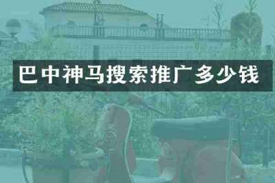巴中神马搜索推广多少钱