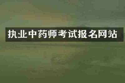 执业中药师考试报名网站
