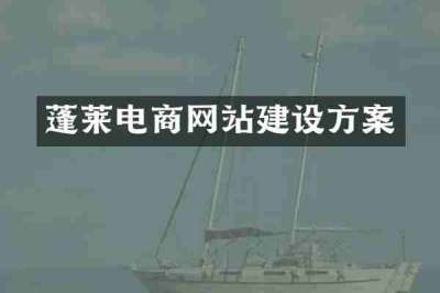 蓬莱电商网站建设方案