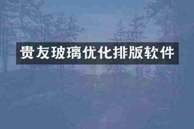 贵友玻璃优化排版软件