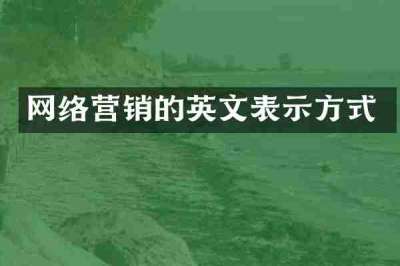 网络营销的英文表示方式