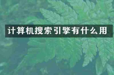 计算机搜索引擎有什么用