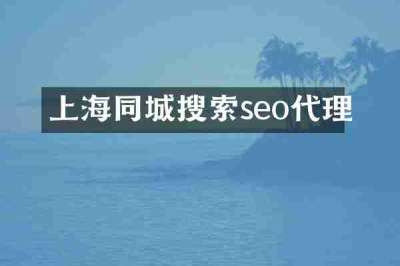 上海同城搜索seo代理