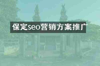 保定seo营销方案推广
