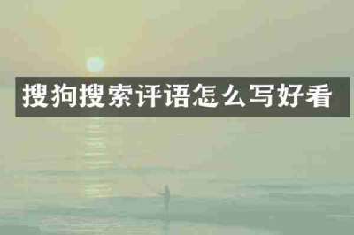 搜狗搜索评语怎么写好看