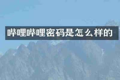 哔哩哔哩密码是怎么样的