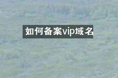 如何备案vip域名