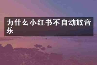 为什么小红书不自动放音乐