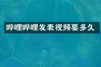 哔哩哔哩发表视频要多久