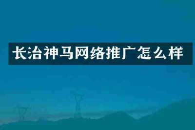 长治神马网络推广怎么样