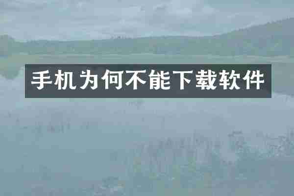 手机为何不能下载软件