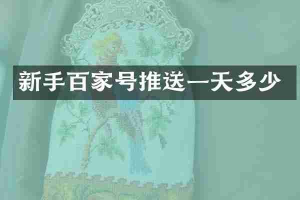 新手百家号推送一天多少