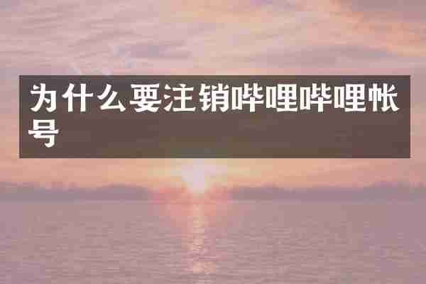 为什么要注销哔哩哔哩帐号