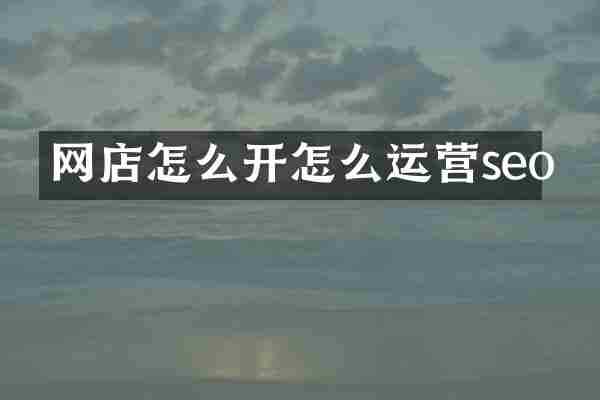 网店怎么开怎么运营seo