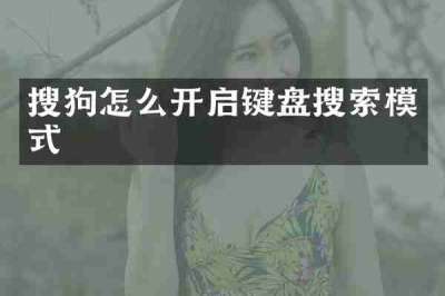 搜狗怎么开启键盘搜索模式