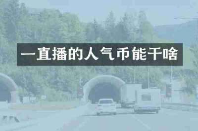 一直播的人气币能干啥