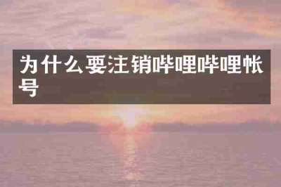 为什么要注销哔哩哔哩帐号