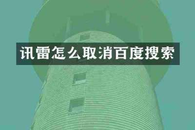 讯雷怎么取消百度搜索