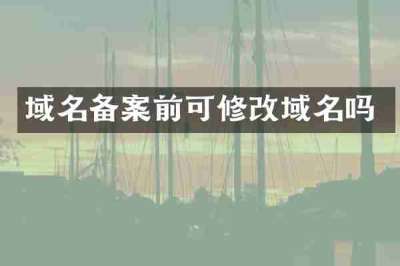 域名备案前可修改域名吗