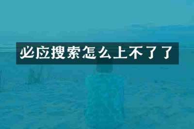 必应搜索怎么上不了了