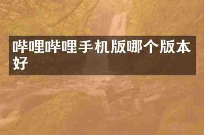 哔哩哔哩手机版哪个版本好