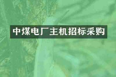 中煤电厂主机招标采购