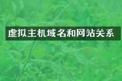 虚拟主机域名和网站关系