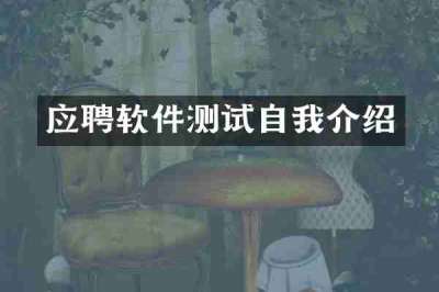 应聘软件测试自我介绍